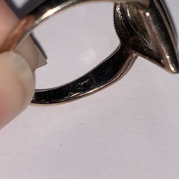 Turquoise Teardrop and Silver Ring, Size 6 1/2 - Picture 12 of 16